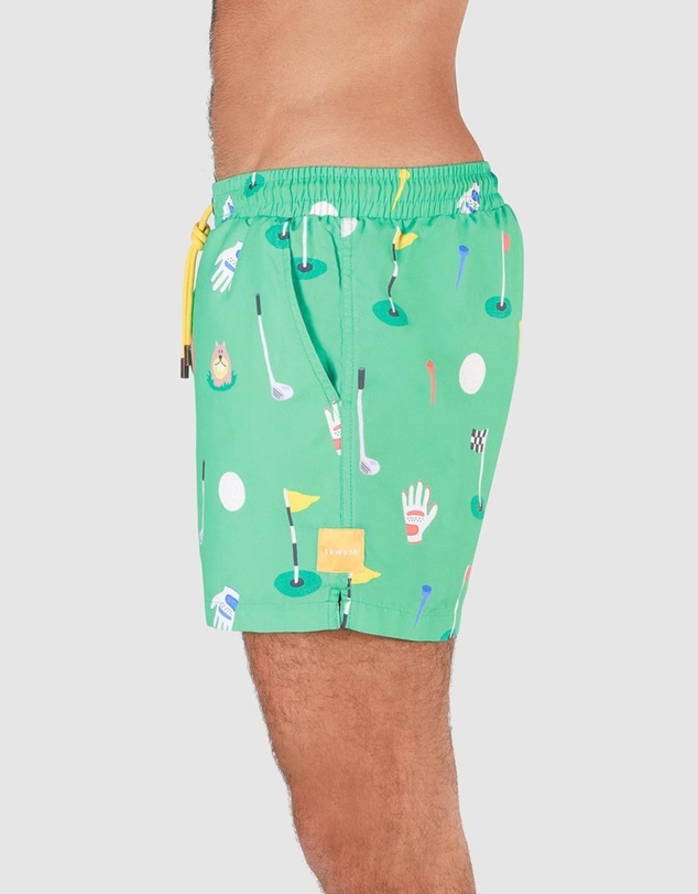 Skwosh - In The Hole Mens Swim Shorts in Green
