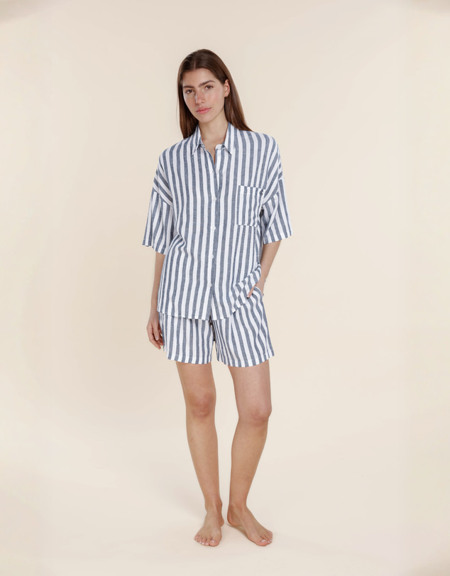 Gingerlilly - Evie Stripe Linen Short Set