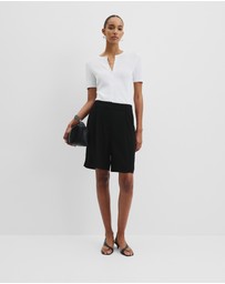 Country Road - Waffle Short Sleeve Button Knit