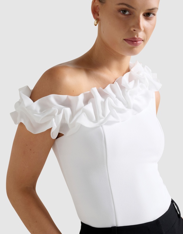 Forever New - Sadie Tipped Shoulder Ruffle Top