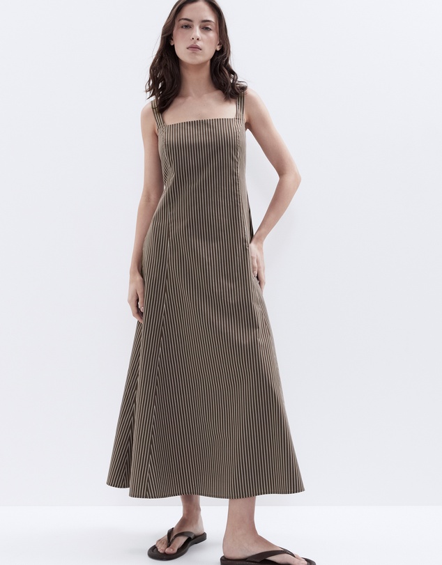 UNISON - Stripe Balconette Midi Dress