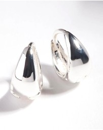 Lovisa - Sterling Silver Oval Chunky Huggie Earrings