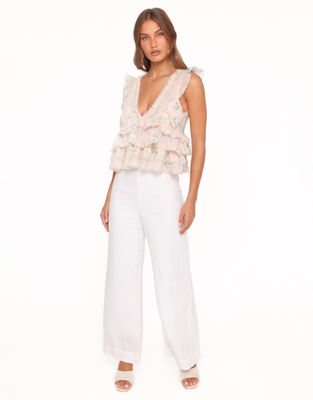 Petal & Pup - Yana Ruffle Top - Pastel Pink Floral