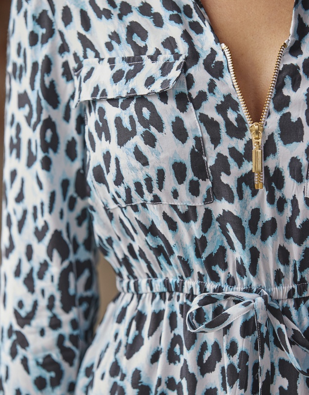 Sosandar - Animal Print Zip Front Dress