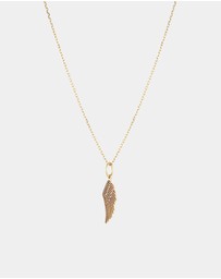 Luna Rae - Solid Gold - Angel Wing Necklace