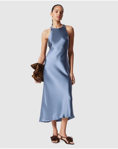 & Other Stories - Sleeveless Satin Midi Dress