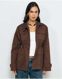 AERE - Rory Funnel Neck Organic Cotton Jacket