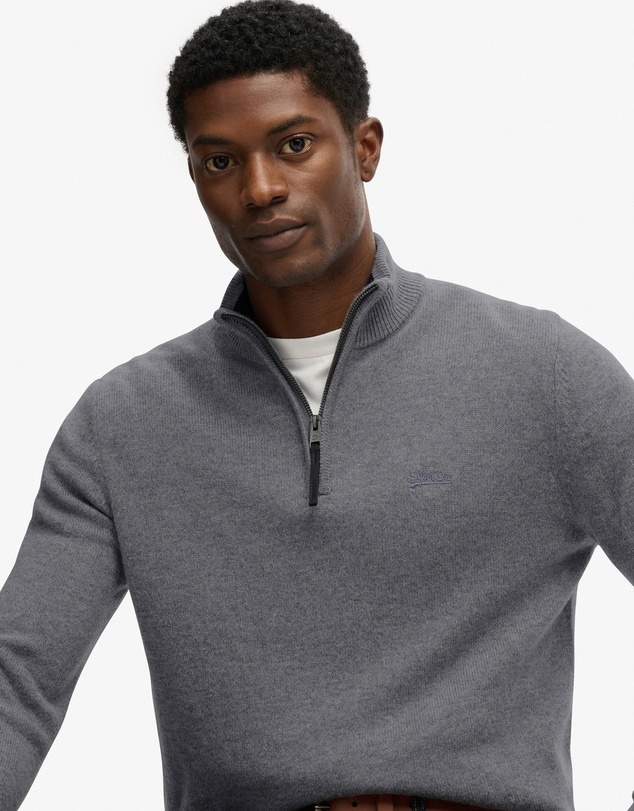Superdry - Wool Blend Half Zip Slim Fit Jumper