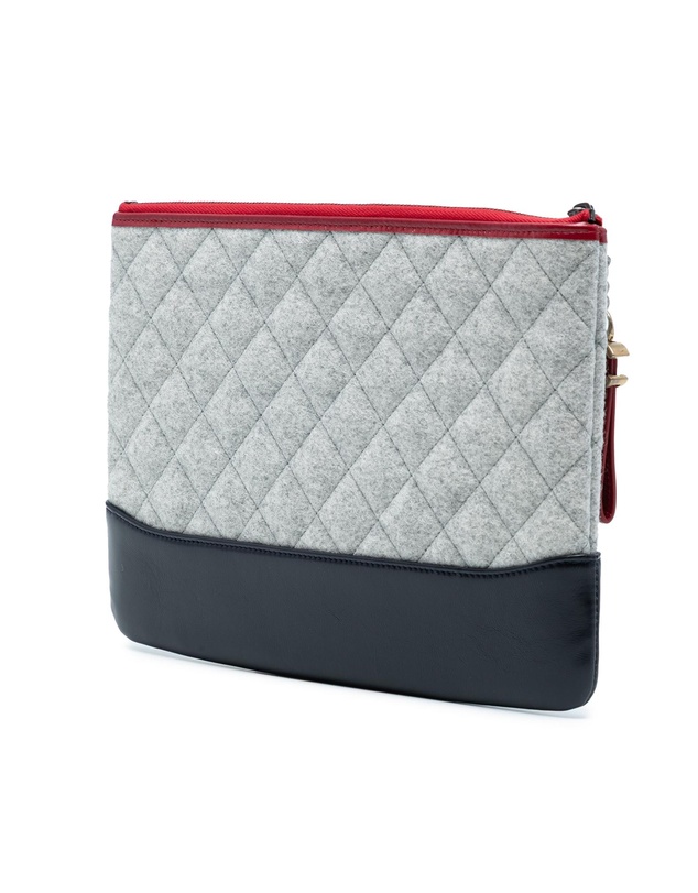 Pre-Loved by Azura Reborn - Pre-Loved Medium Quilted Wool and Calfskin Gabrielle O Case Clutch