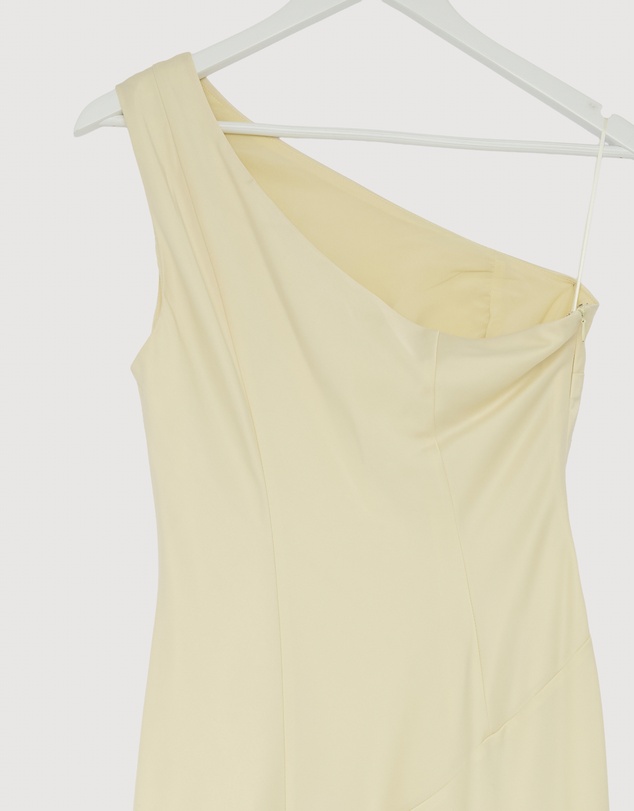 Revibe - Repaired CHANCERY Hallie Satin One Shoulder Drape Maxi Dress - AU 10