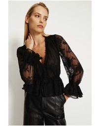 Bardot - Natoli Embroidered Mesh Blouse