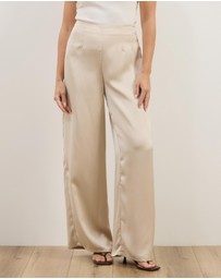 Atmos&Here - Nora Satin Wide Leg Pants