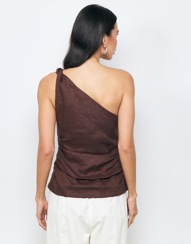 AERE - Penny Linen One Shoulder Top