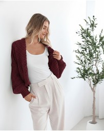 Esther & Co - Dorine Cardigan - Wine