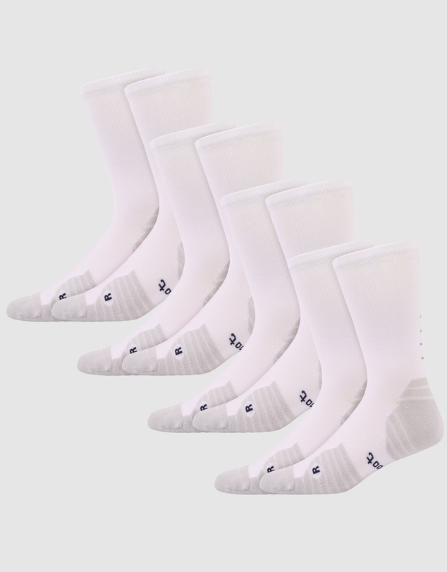 Pussyfoot - 4 Pack Sport Running Crew Socks – Compression & Coolmax