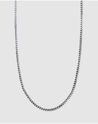 Kuzzoi - ICONIC EXCLUSIVE - Necklace Men Curb Chain Fine Basic Oxidised in 925 Sterling Silver