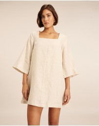 AERE - Nora Linen Mini Shift Dress
