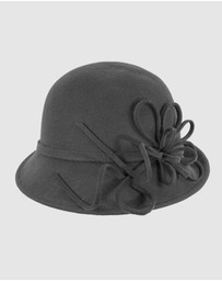Max Alexander - Winter Felt Black Cloche Hat