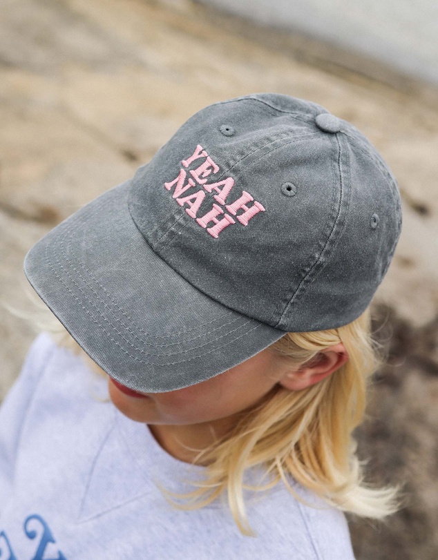 Skwosh - Yeah Nah Kids Cotton Cap in Charcoal