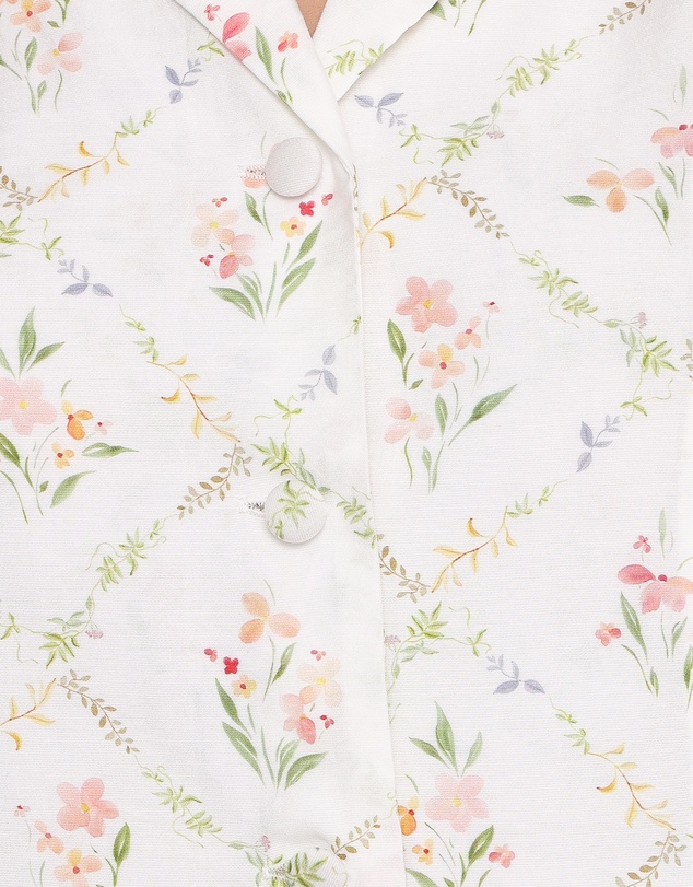 Petal & Pup - Steele Button Front Top - White Vintage Floral