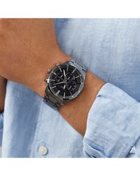 Michael Hill - Solar Powered Men's Watch with Blue Tone in Stainless Steel