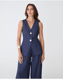 Forcast - Ami V-Neck Linen Vest