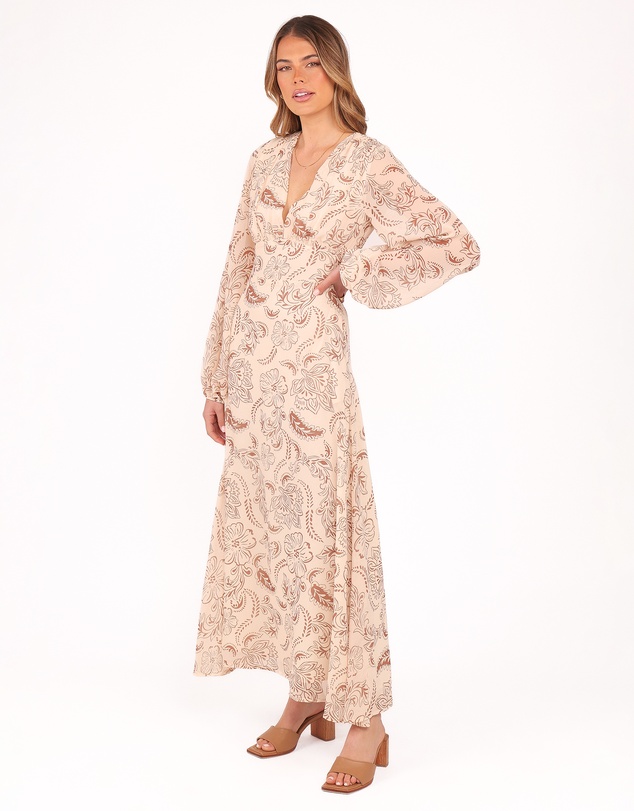 Petal & Pup - Riba Midi Dress - Brown Paisley