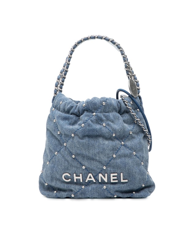 Pre-Loved by Azura Reborn - Pre-Loved Mini Denim Studded 22 Handbag