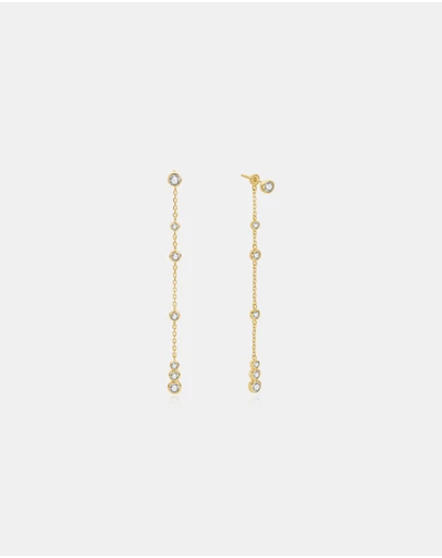 Ania Haie - Gold Cascade Station Drop Stud Earrings