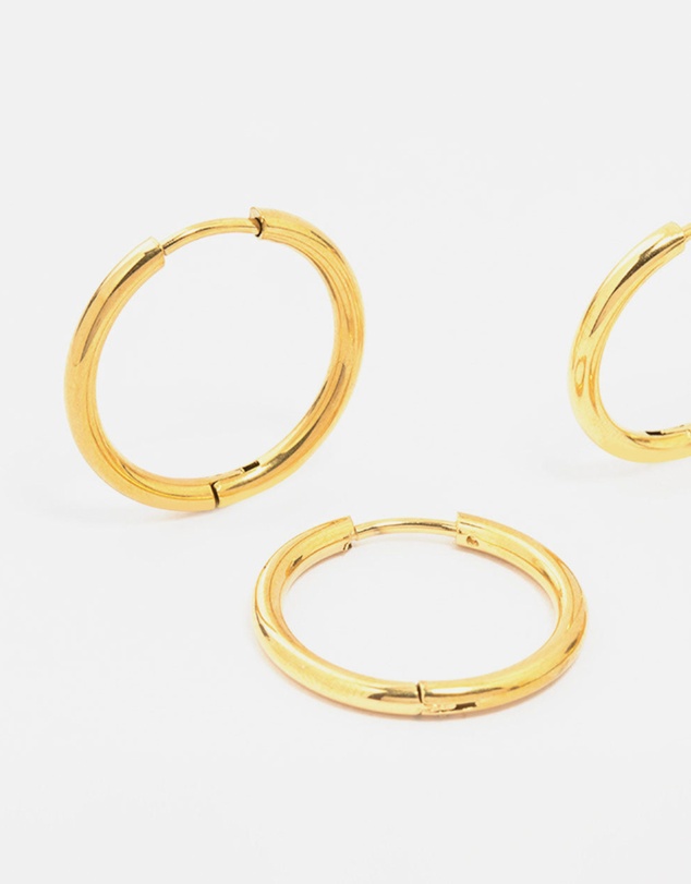 Lovisa - Waterproof Gold Plated Stainless Steel Mini Hoop Earrings 2-Pack