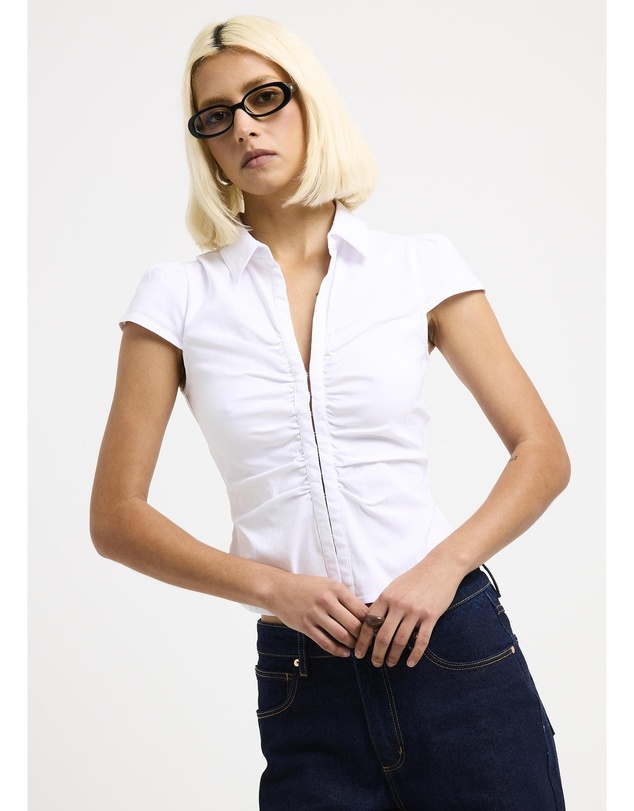 Insight - Cassia Short Sleeve Gather Shirt