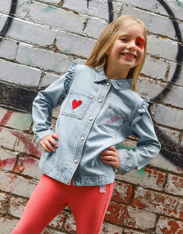 Rock Your Kid - Wild At Heart Denim Fern Shirt