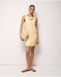 AERE - Indra Boat Neck Linen Mini Dress