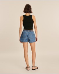AERE - Soft Denim Twill Elasticated Shorts