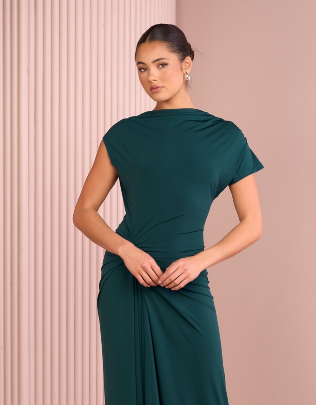 Azzurielle - Reynolds Boat Neck Maxi Dress