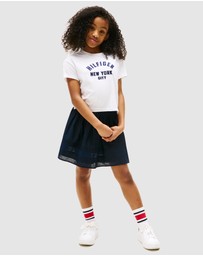 Tommy Hilfiger - Satin Logo Applique Relaxed T-Shirt - Teens
