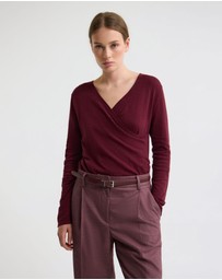 Oxford - Daria Wrap Front Knitted Top