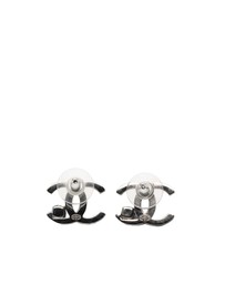 Pre-Loved by Azura Reborn - Pre-Loved Silver Plated CC Rhinestone Push Back Earrings
