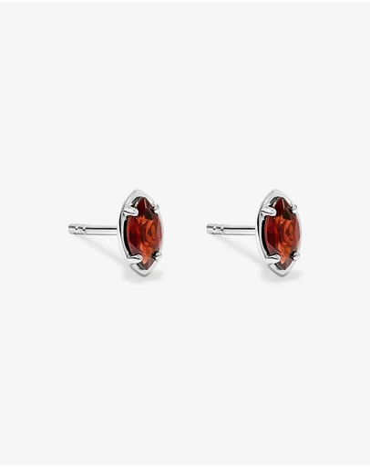 Michael Hill - Marquise-Cut Garnet Stud Earrings in Sterling Silver