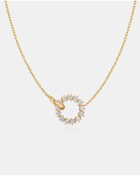 Ania Haie - Gold Interlinked Circles Pave Necklace