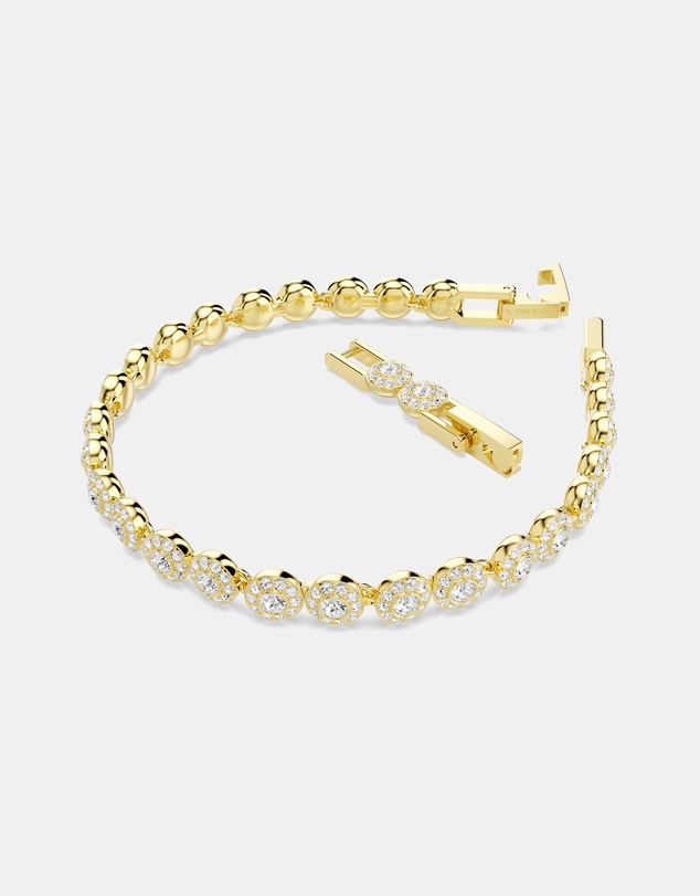Swarovski - Una Angelic set, Round cut, White, 18K gold finish