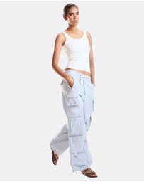 Cynthia Rowley - Seersucker Madras Cargo Pants