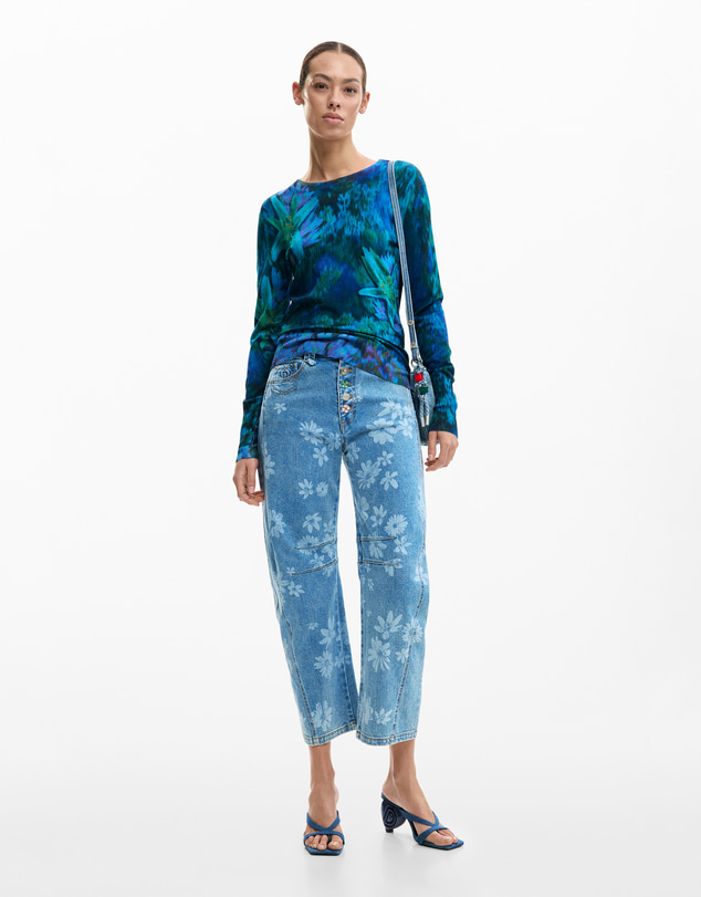 Desigual - Lightweight sweater with garden flowers