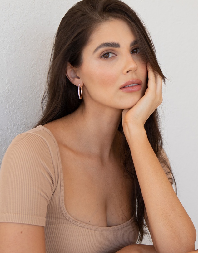 Mestige - Bailee Hoops Earrings embellished with crystals by Swarovski® - 18K Gold Plated