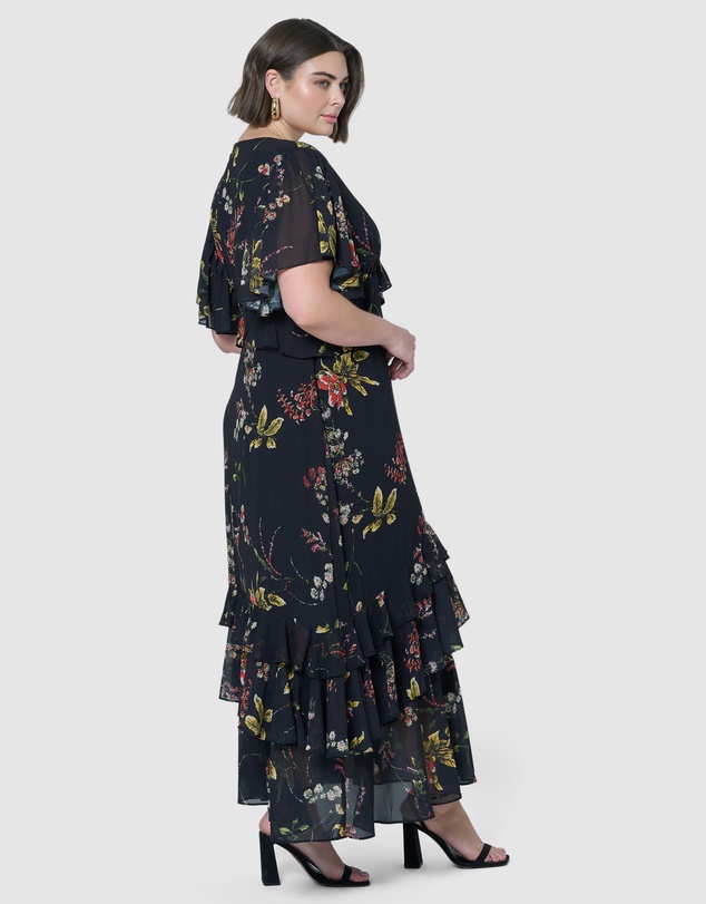 Pink Dusk by Curve Project - Lavinia Frill Maxi Dress
