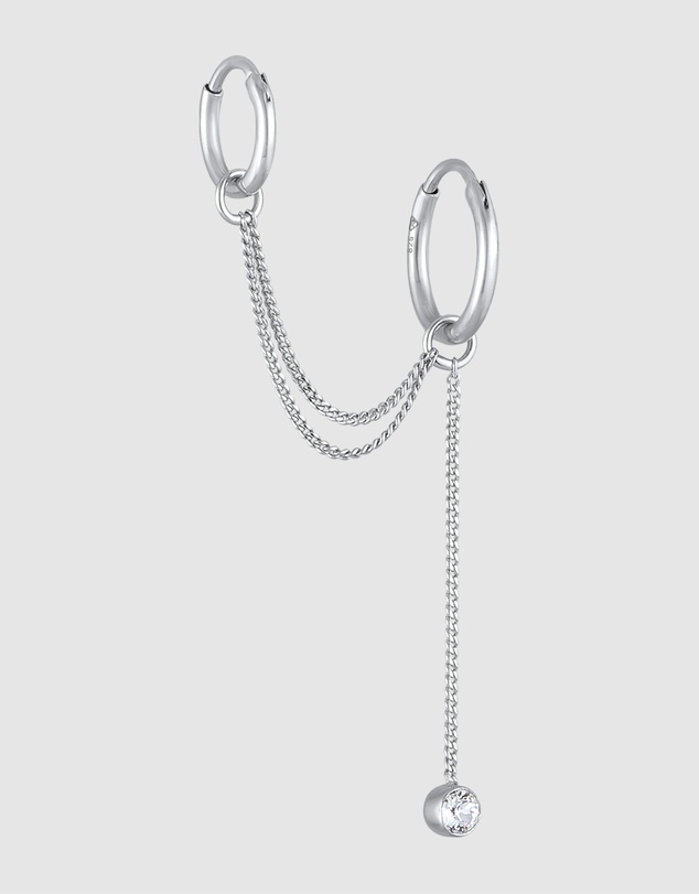 Elli Jewelry - Earrings Creole Crystals 925 Sterling Silver