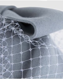 Max Alexander - Felt Blue Pillbox Hat With Veil