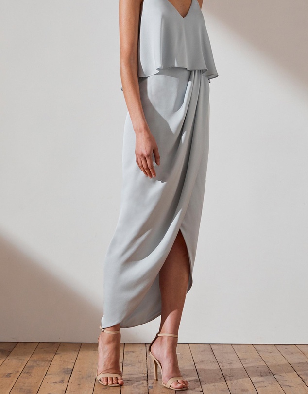 Shona Joy - Luxe Draped Cocktail Frill Dress