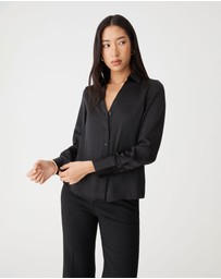 Forcast - Lila V-neck Satin Blouse