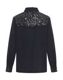 ONE TEASPOON - Black Hand Embellished Denim Western Shirt